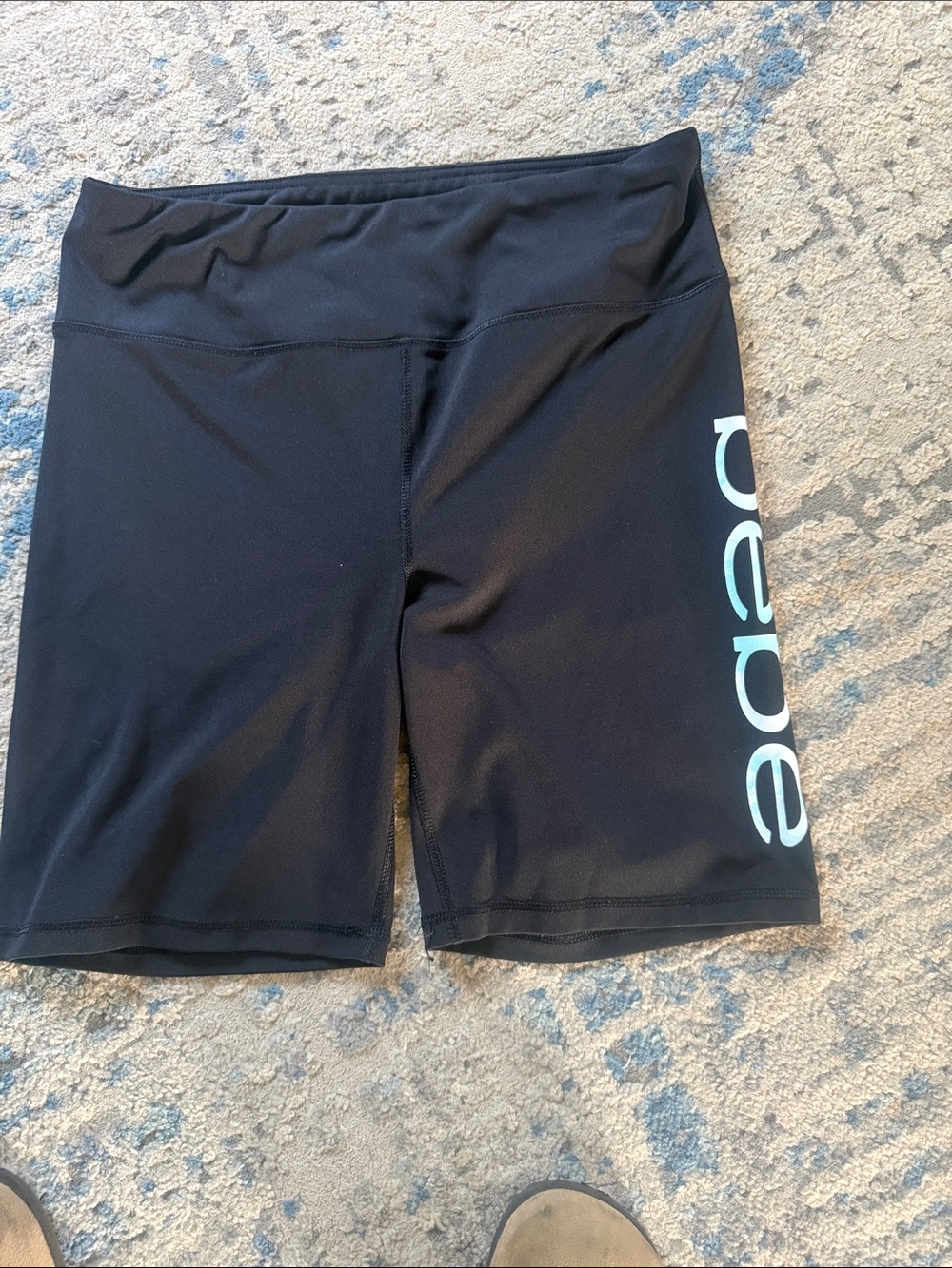 bebe Black Bike Shorts with Side Logo